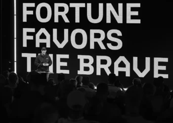 Deputy Prime Minister of Ukraine and Minister of Digital Transformation, Mykhailo Fedorov on stage at Brave1 Defense Tech Valley Event