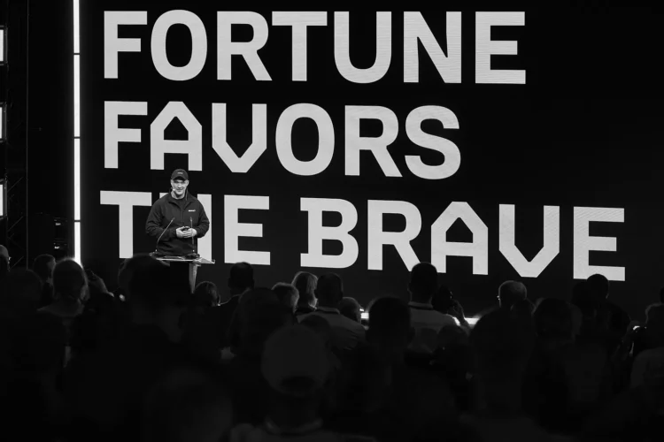 Deputy Prime Minister of Ukraine and Minister of Digital Transformation, Mykhailo Fedorov on stage at Brave1 Defense Tech Valley Event