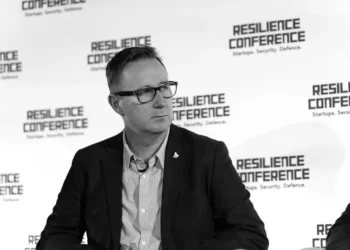 Dr Rich Drake, MD of Anduril UK and Europe, on stage at Resilience Conference 2024