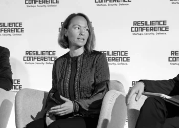 Viktoriia Yaremchuk, CEO and Cofounder of Farsight Vision, on stage at Resilience Conference 2024