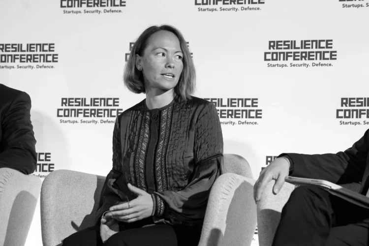 Viktoriia Yaremchuk, CEO and Cofounder of Farsight Vision, on stage at Resilience Conference 2024