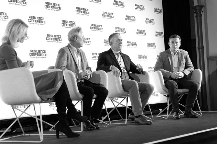 Jeannette zü Furstenberg, Managing Director, General Catalyst; Matt O’Connell, Operating Partner, DCVC; and Eric Traupe, Operating Partner, Lightspeed Venture Partners on stage at Resilience Conference 2024. Moderated by Iain Martin, Forbes