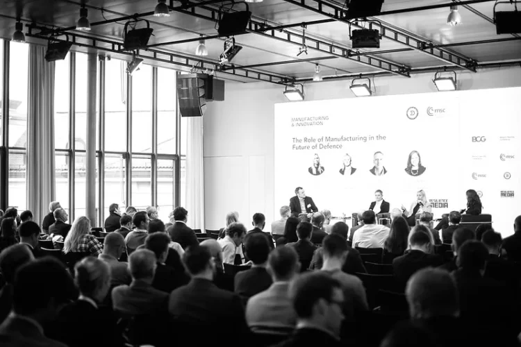 The Future of Defence Tech Manufacturing & Innovation opening panel in Munich. Photo credit: MSC/Alexander Körner