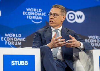 Finland’s president, Alexander Stubb, at the 56th World Economic Forum in Davos.