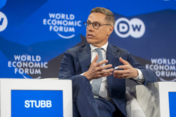 Finland’s president, Alexander Stubb, at the 56th World Economic Forum in Davos.