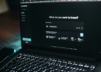 Laptop screen showing a search bar.