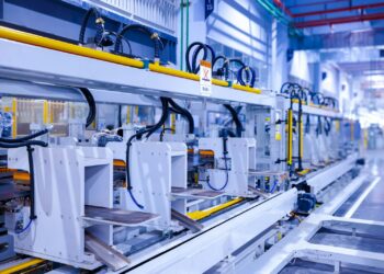 a factory with a lot of machines in it