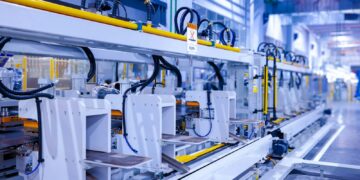 a factory with a lot of machines in it