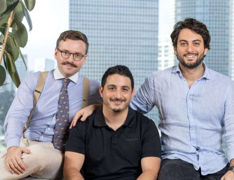Senai CEO David Allouche-Levinsky (middle) flanked by CTO Thomas Pariente (left) and Liam Weberman