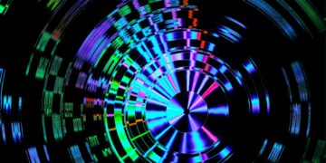 black and white round illustration