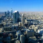 a view of a city from the top of a building