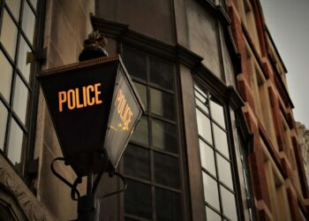 black and red street light