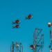 helicopters and signal towers