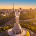 the statue of christ in the center of a city