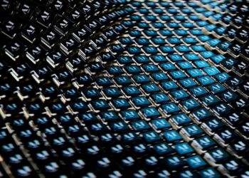 A close up view of a blue and black fabric