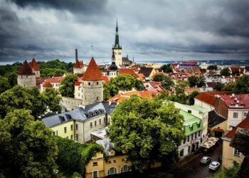 aerial photography of Tallin houses in Estonia during daytime