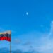 grey and red flag